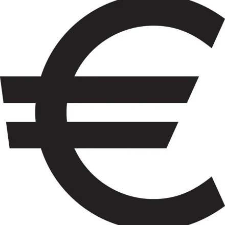 4734183 euro valuta symbol svart siluett euro tecken gratis vector
